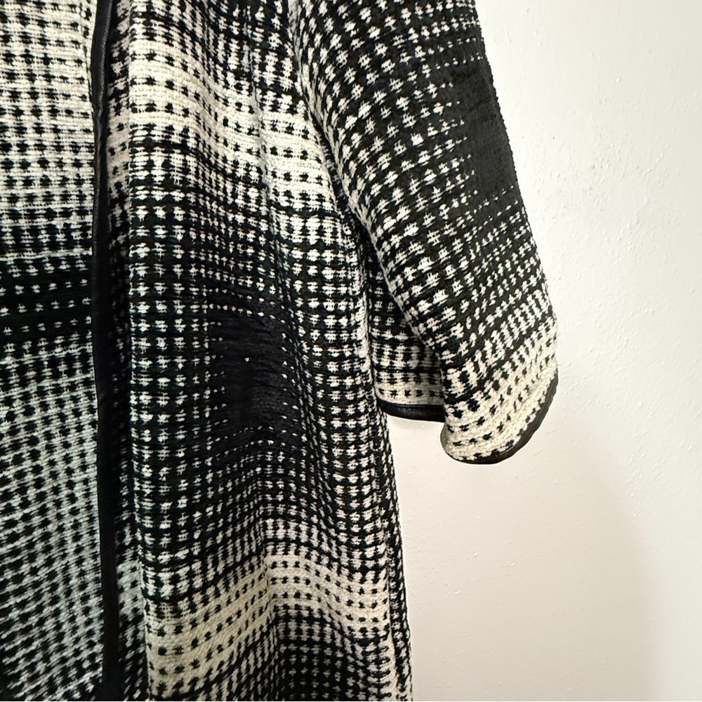 XT Studio Chic Black and White Plaid Open Cardigan, Sz S. - Picture 4 of 10